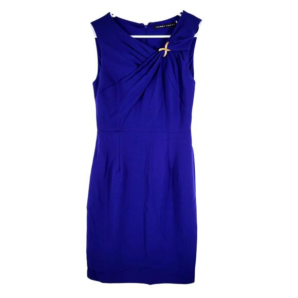 Ivanka Trump Dresses & Skirts - Ivanka Trump Dress Womens Sz 2 Blue with Gold Hardware Pleat Front Office Party